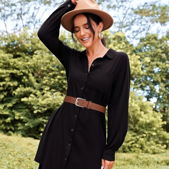 Women Leather Casual Belt for Jeans & Pants Adjustable Slim Waist Accessory - Picture 3 of 7